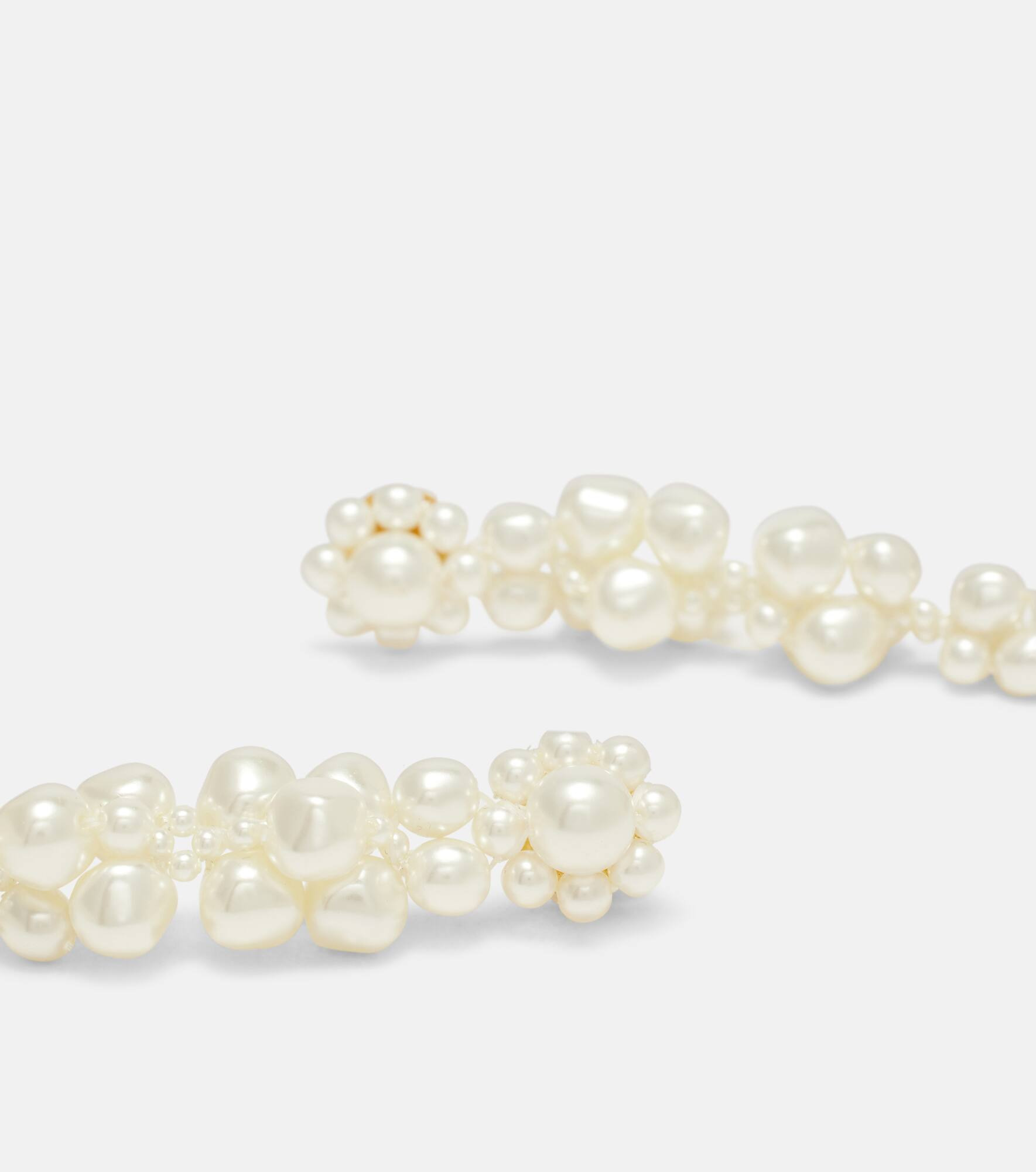 Drip faux pearl drop earrings - 4