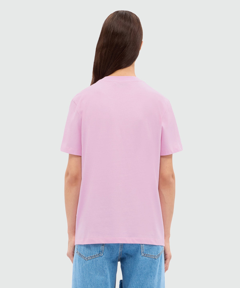 Pink jersey T-shirt with MSGM brushstroke logo 3