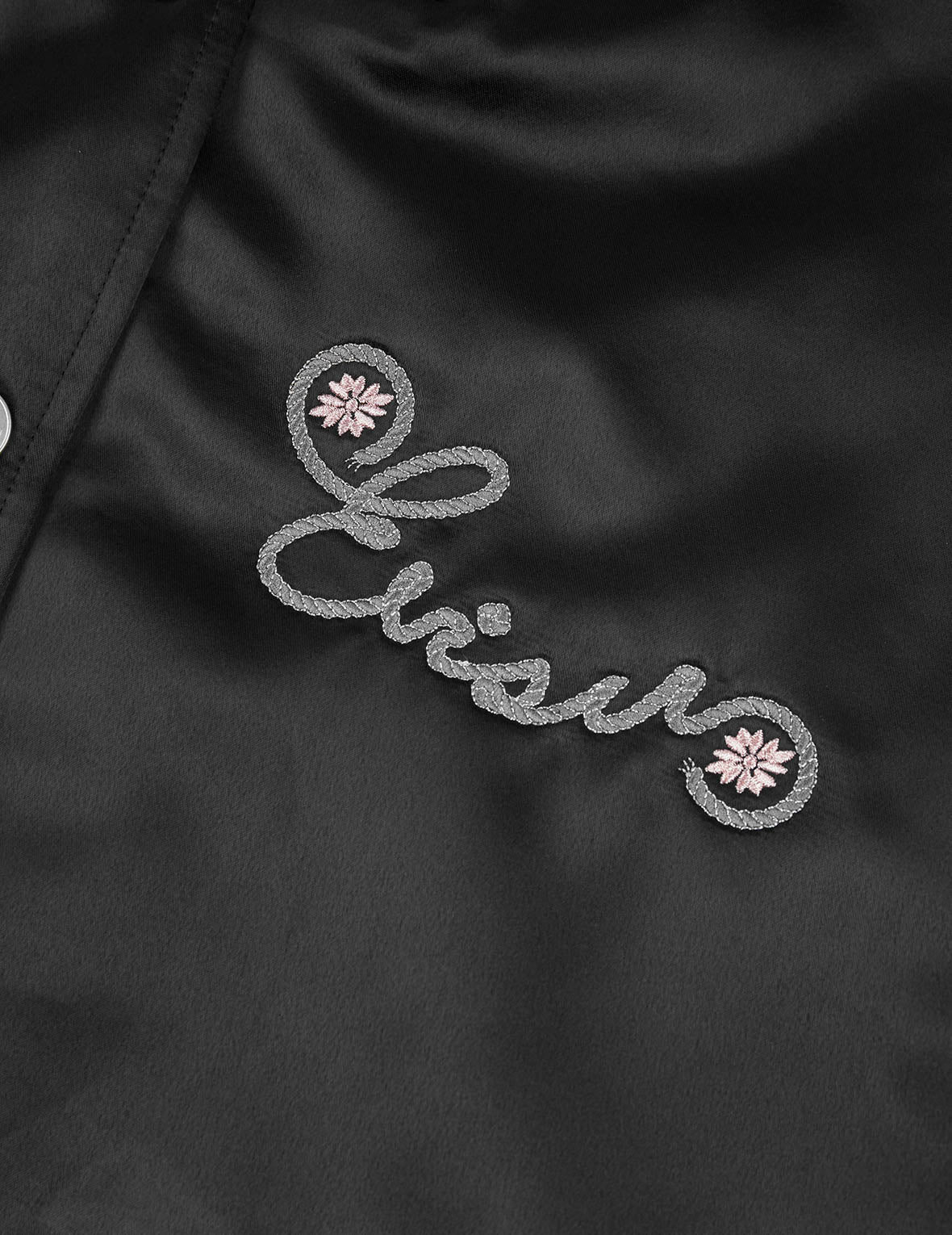 Logo and Fuzzy Cat Embroidery Fashion Fit Varsity Jacket - 6
