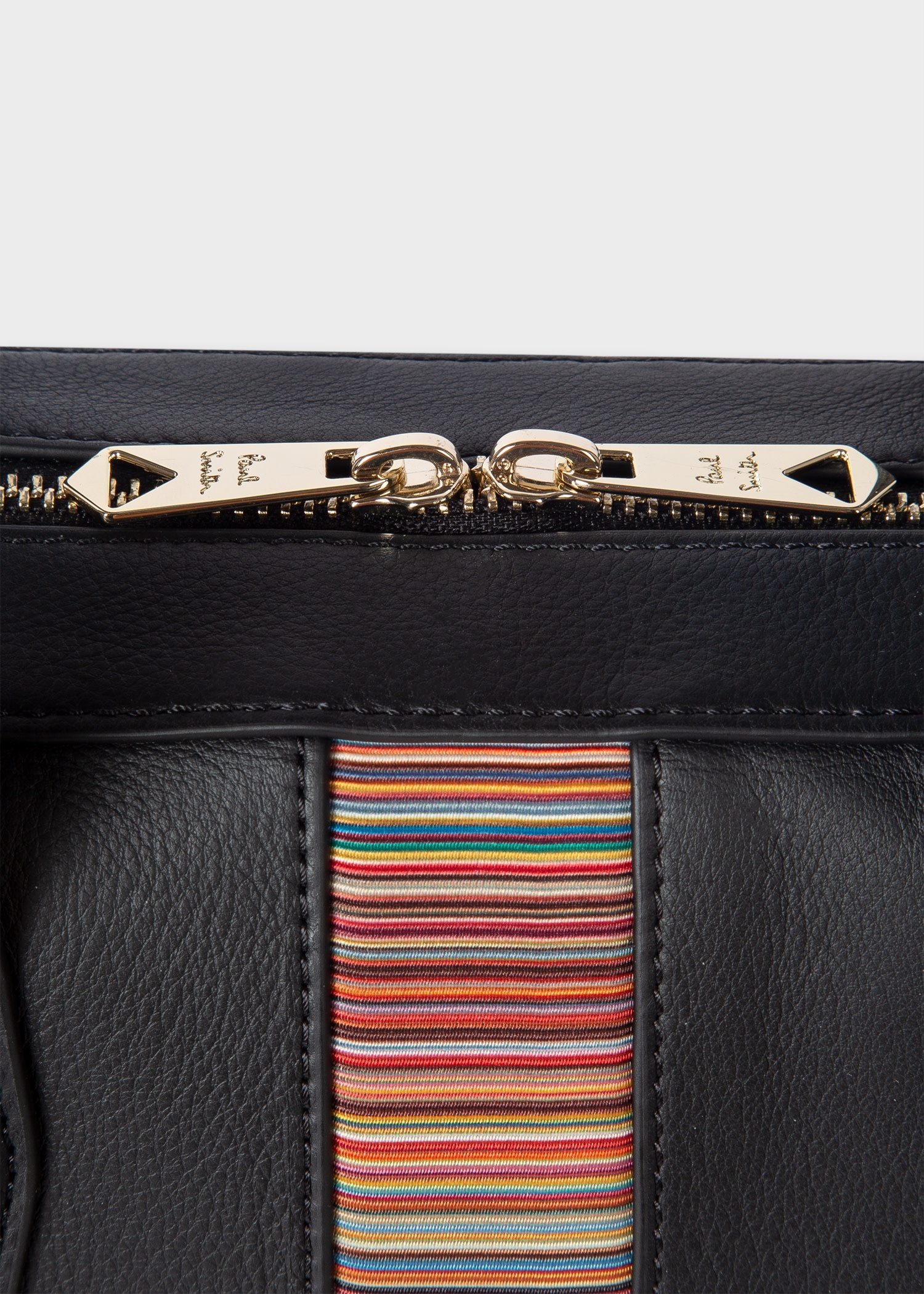 Black Leather 'Signature Stripe' Leather Business Folio - 6
