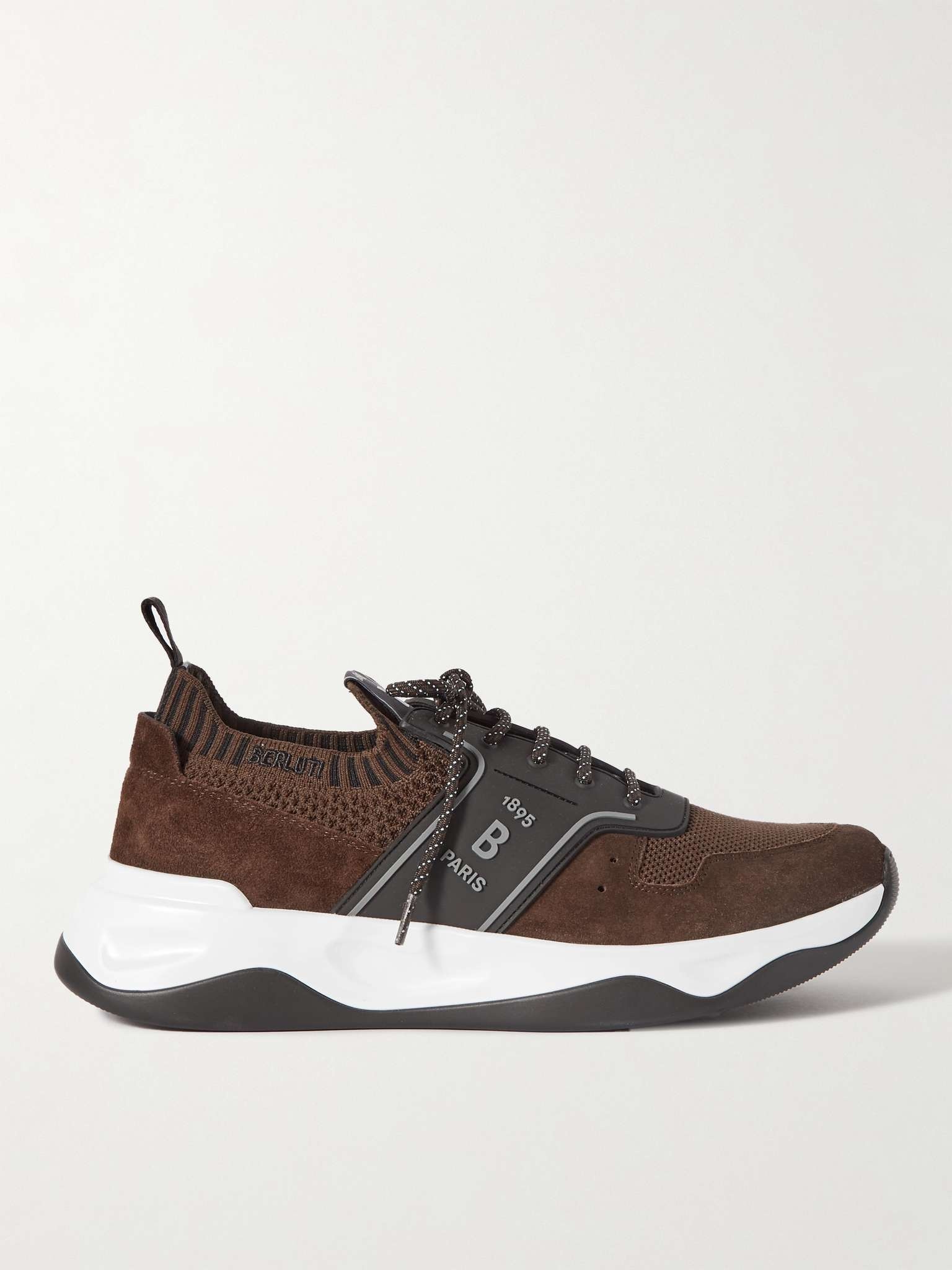 Shadow Rubber and Suede-Trimmed Mesh Sneakers - 1