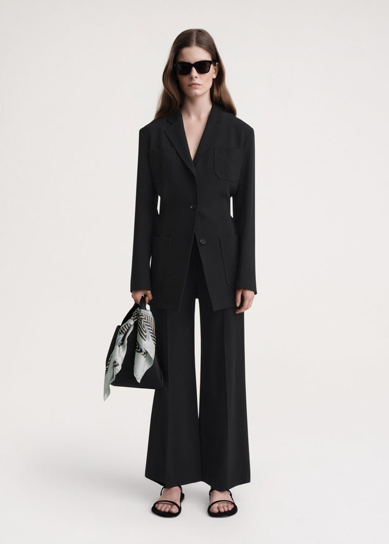 Totême Slim viscose-blend blazer black outlook
