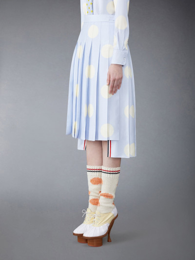 Thom Browne Silk Twill Polka Dot Classic Pleated Skirt outlook