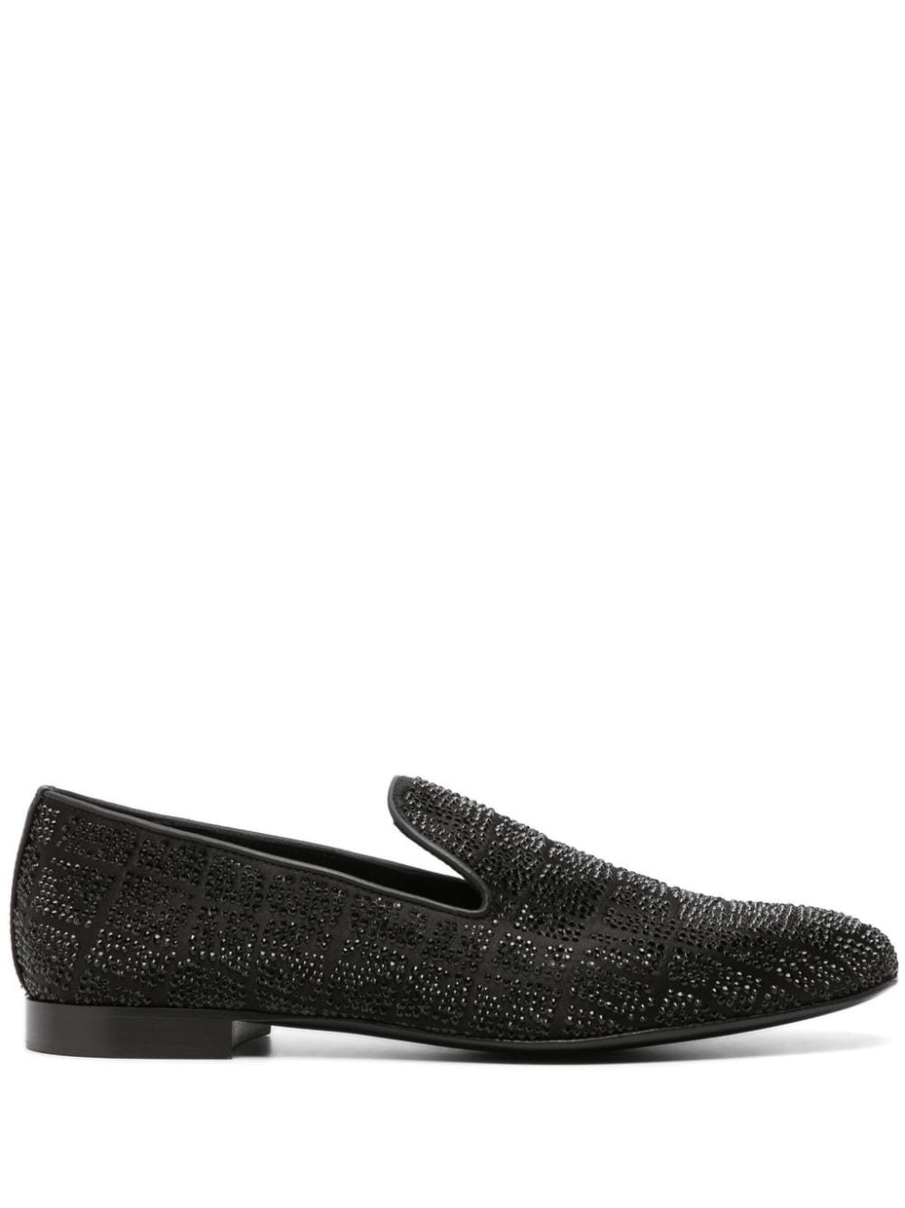 crystal-embellished satin loafers - 1
