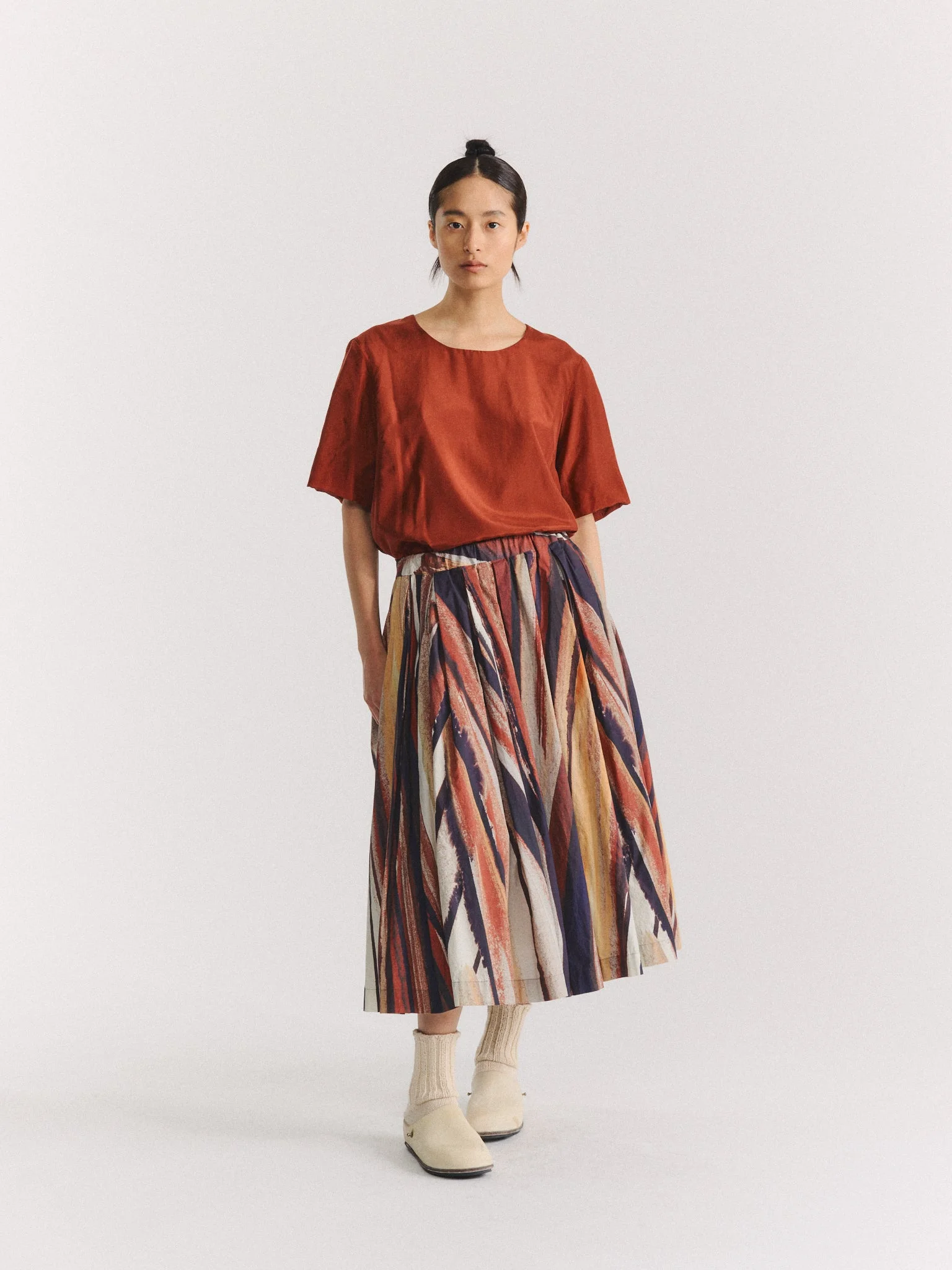 DOUBLE RIDEAUX SKIRT - L COT PRINT - PRINT 1 - 1