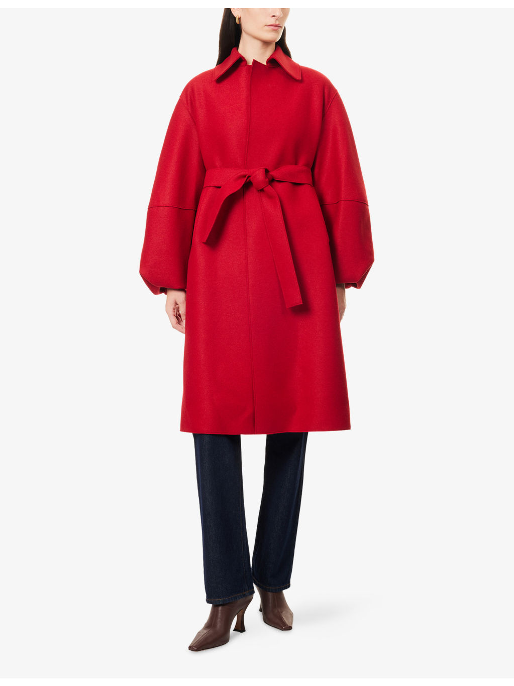 Puff-Sleeve Pressed Wool Coat - 3