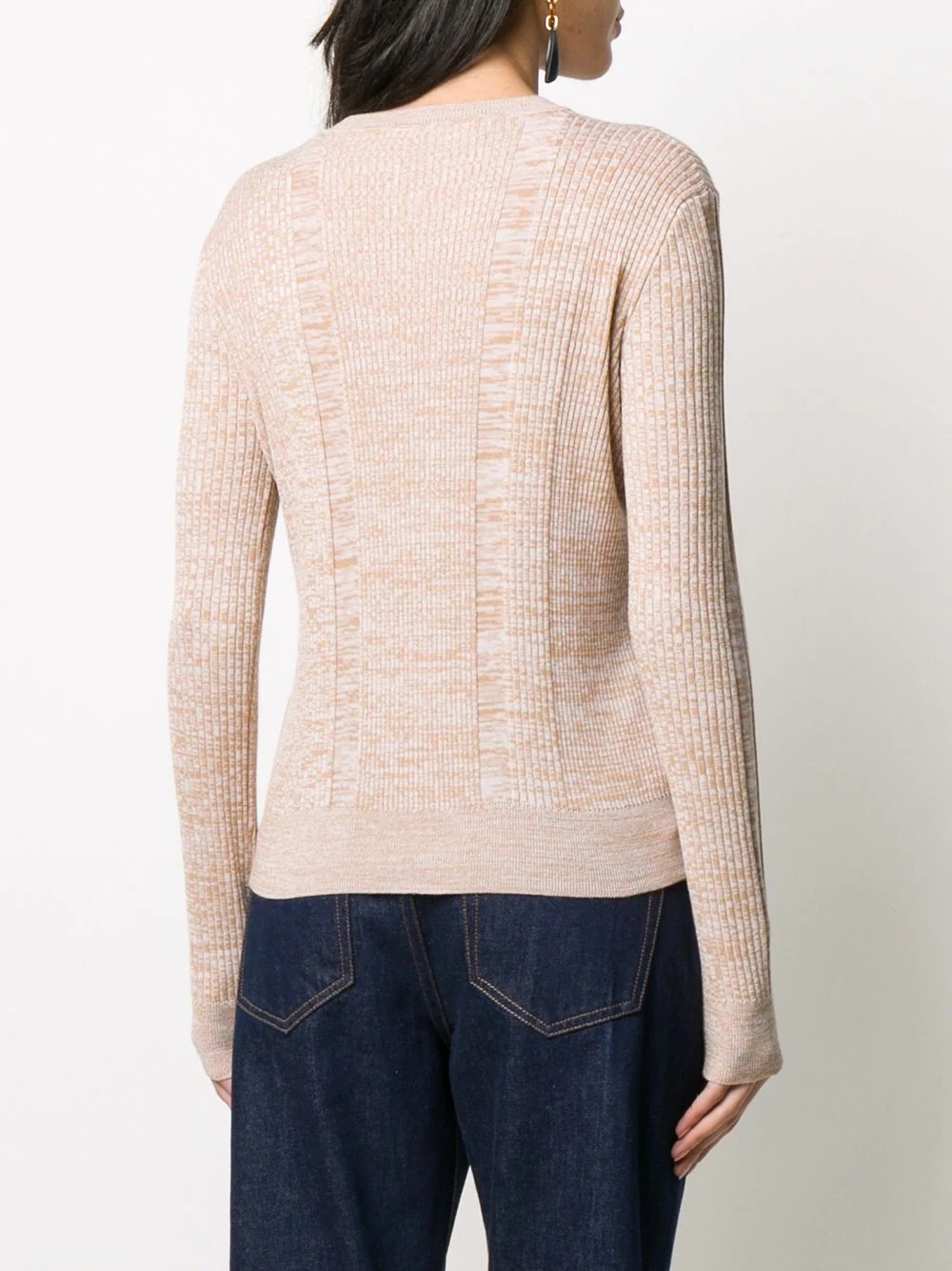 textured crew neck knitted top - 4