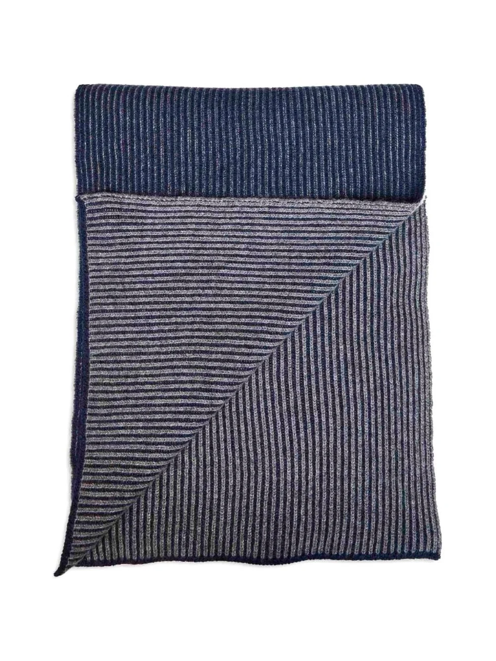 Cashmere English rib vanisé knit scarf - 1