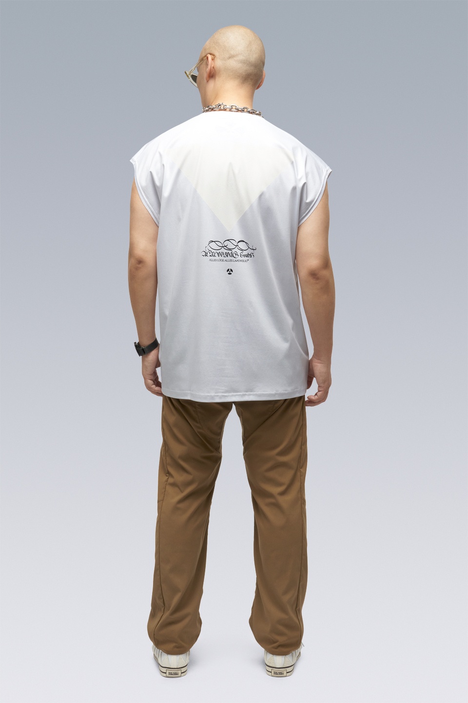 S25-PR-A 100% Cotton Mercerized Sleeveless T-shirt White - 2