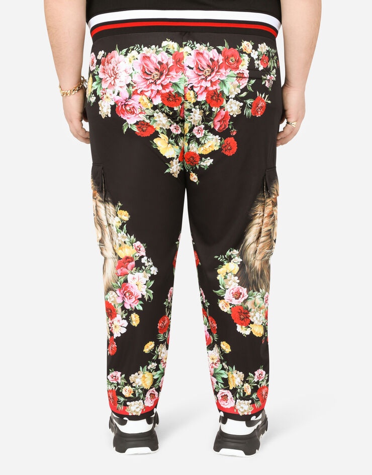 jogging pants with lion mix print - 4