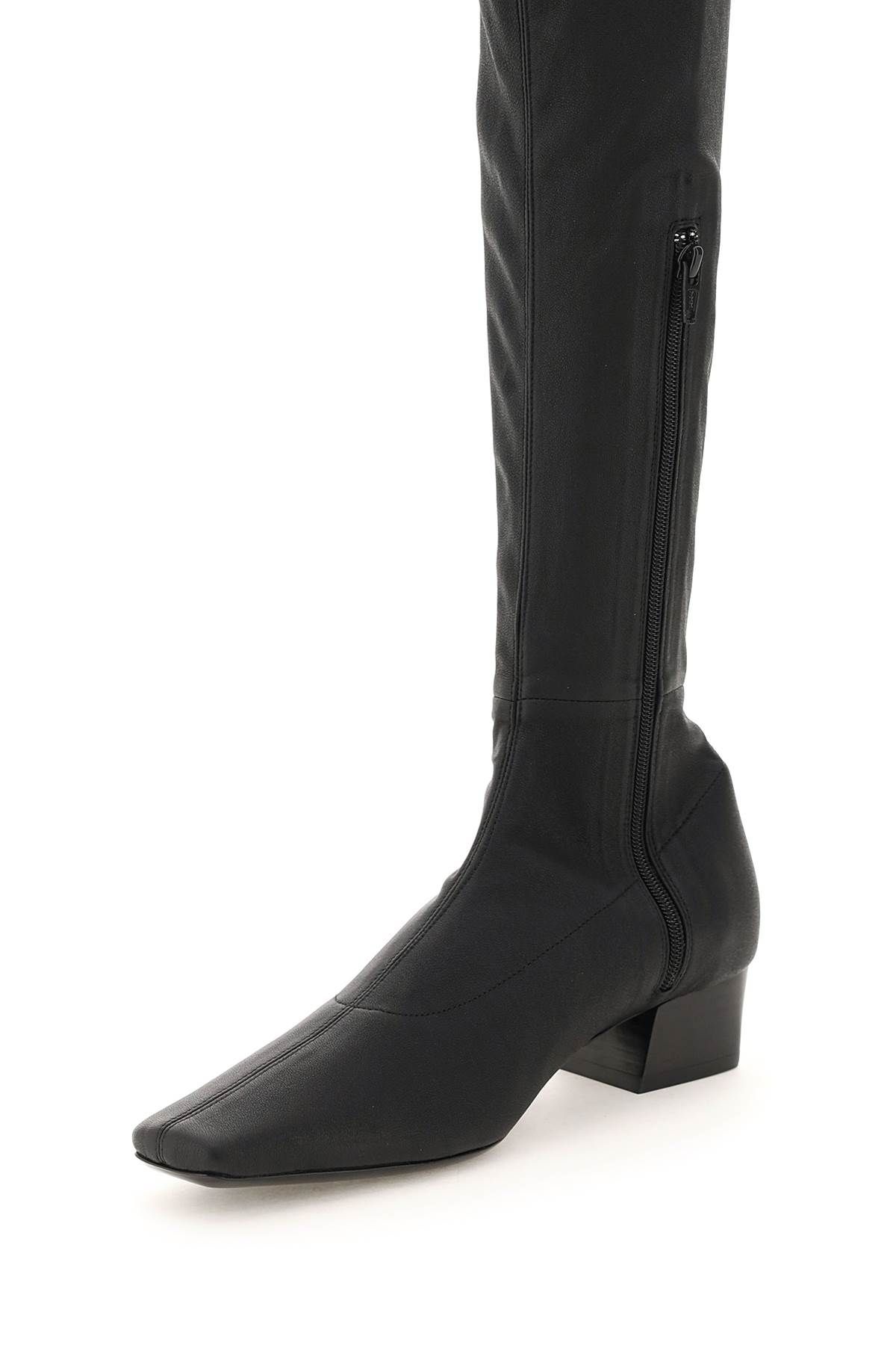 COLETTE STRETCH LEATHER BOOTS - 4