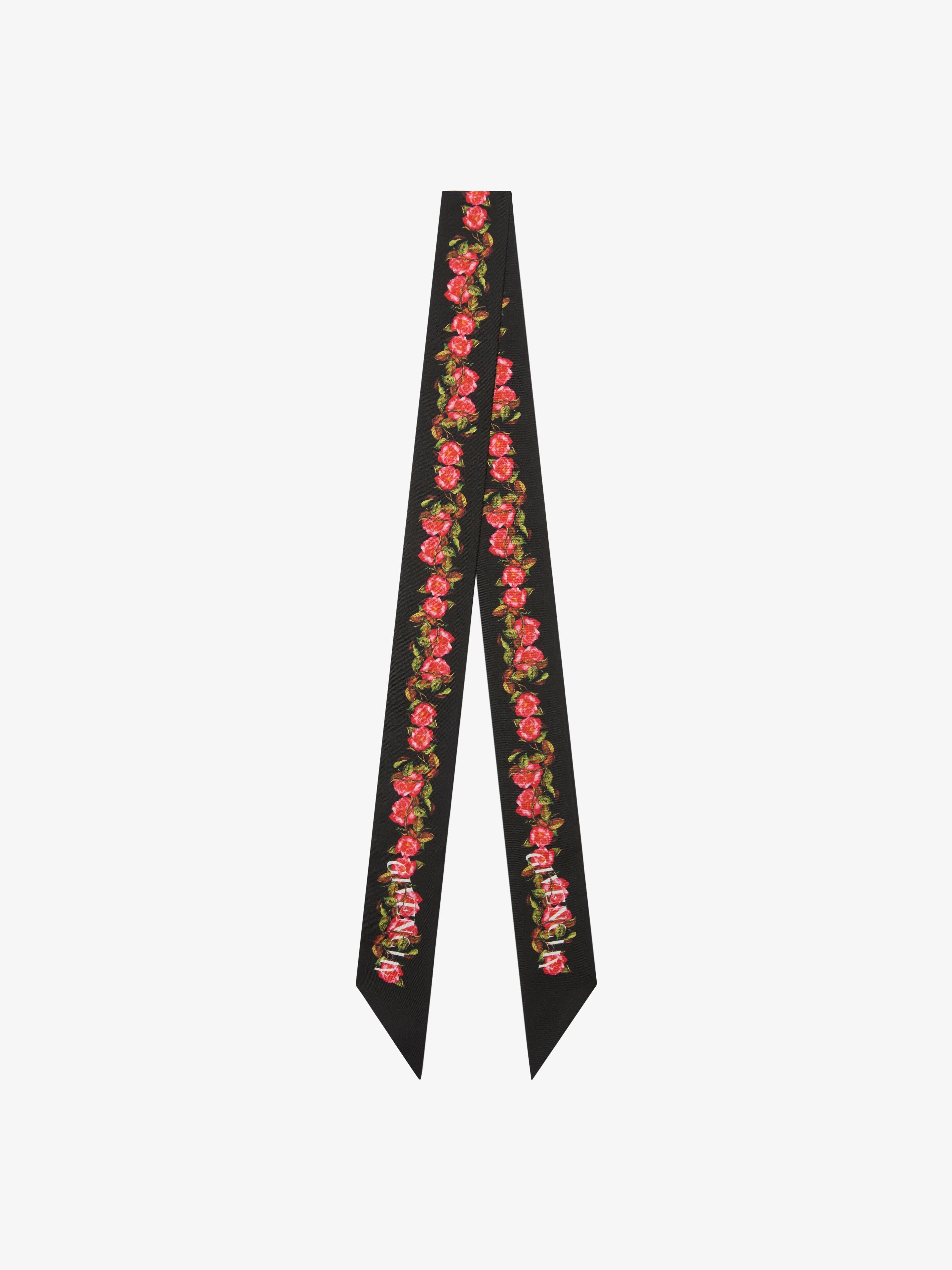 BANDEAU IN SILK WITH ROSES PRINT - 1