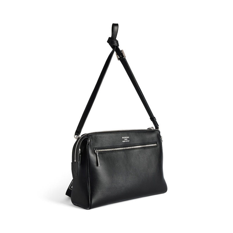 Men's Bel Air Zipped Messenger Bag Small  in Black 3