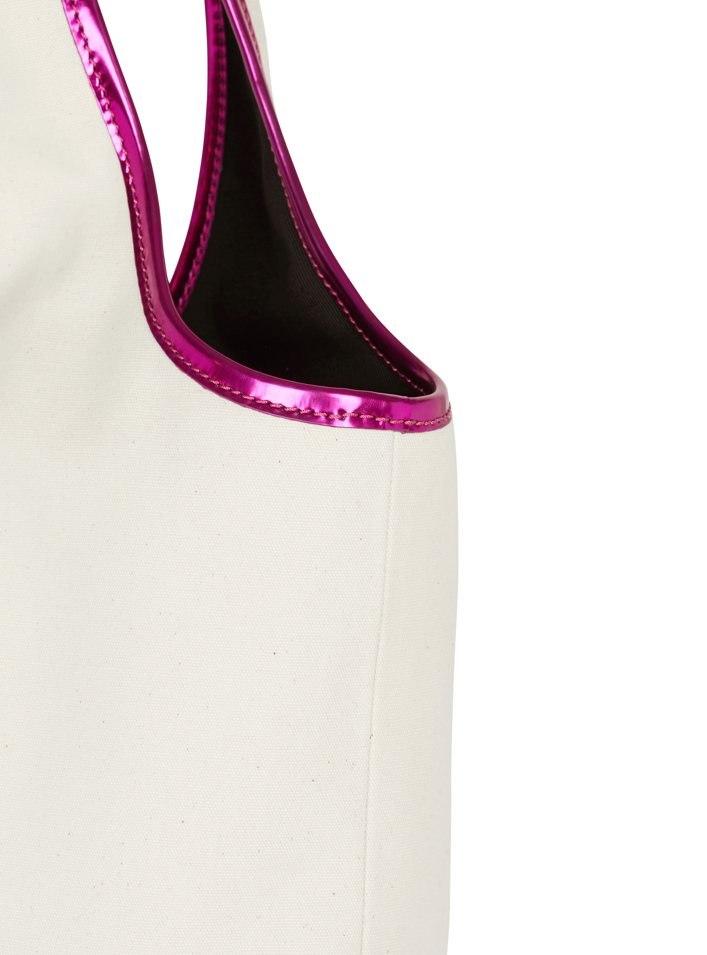 Mirror-effect leather and canvas Grocery Bag - 5