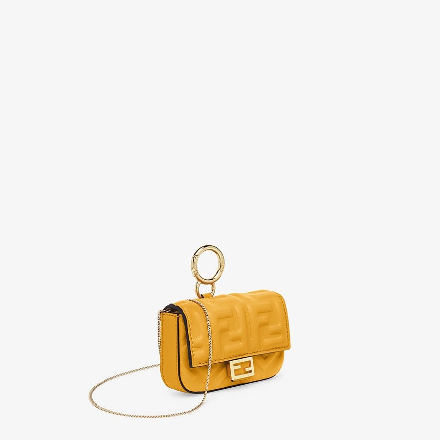 Yellow nappa leather charm - 2