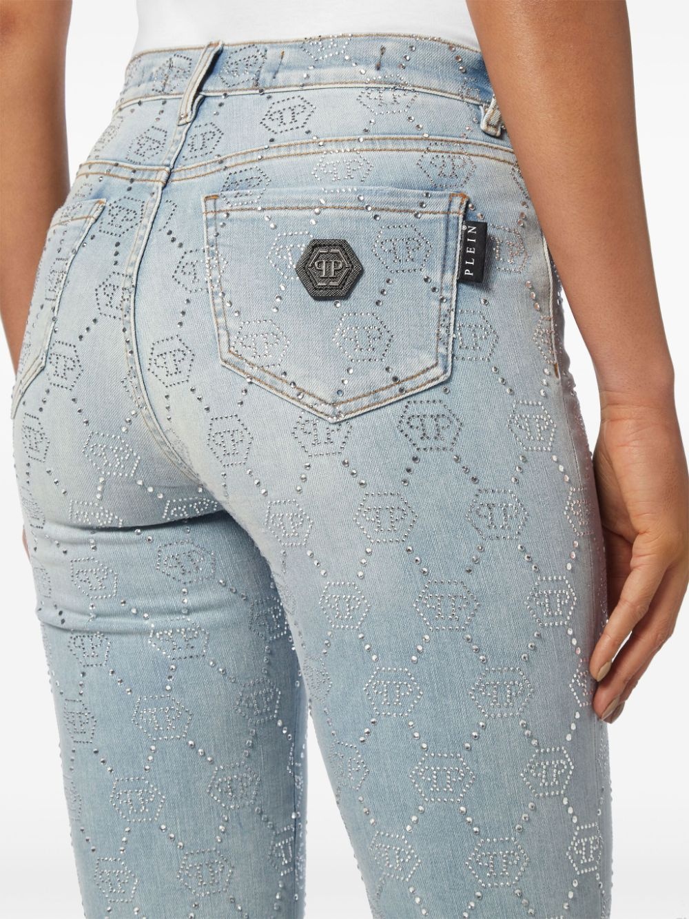 monogram high-waisted jegging trousers - 5