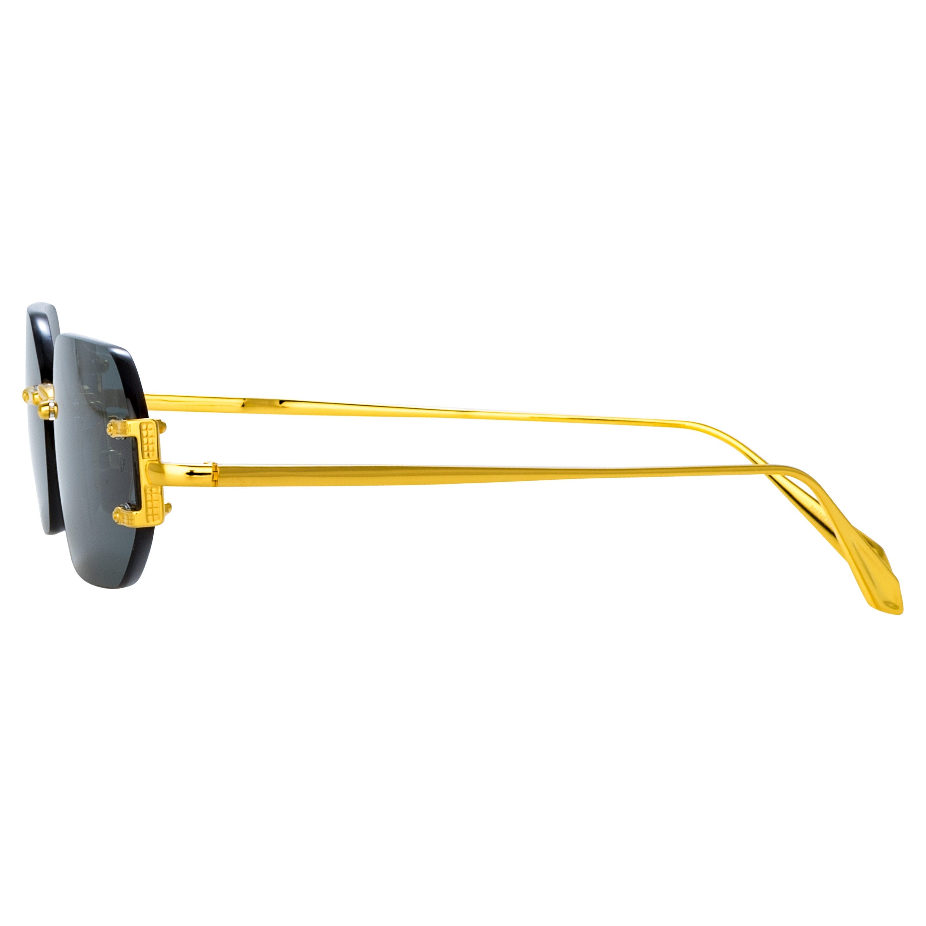 MAGALI ANGULAR SUNGLASSES IN YELLOW GOLD - 3