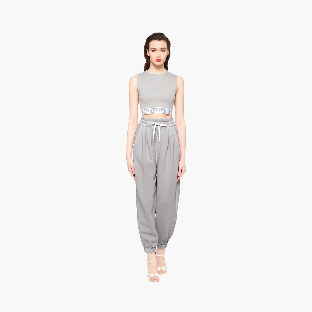 Printed cotton fleece pants - 2