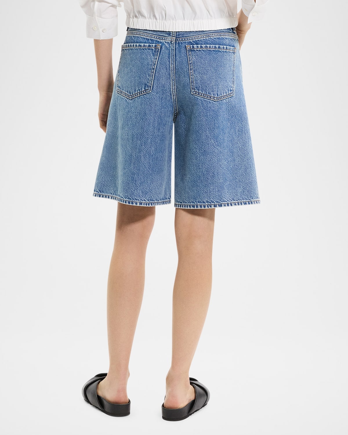 High-Rise Relaxed Denim Shorts - 3