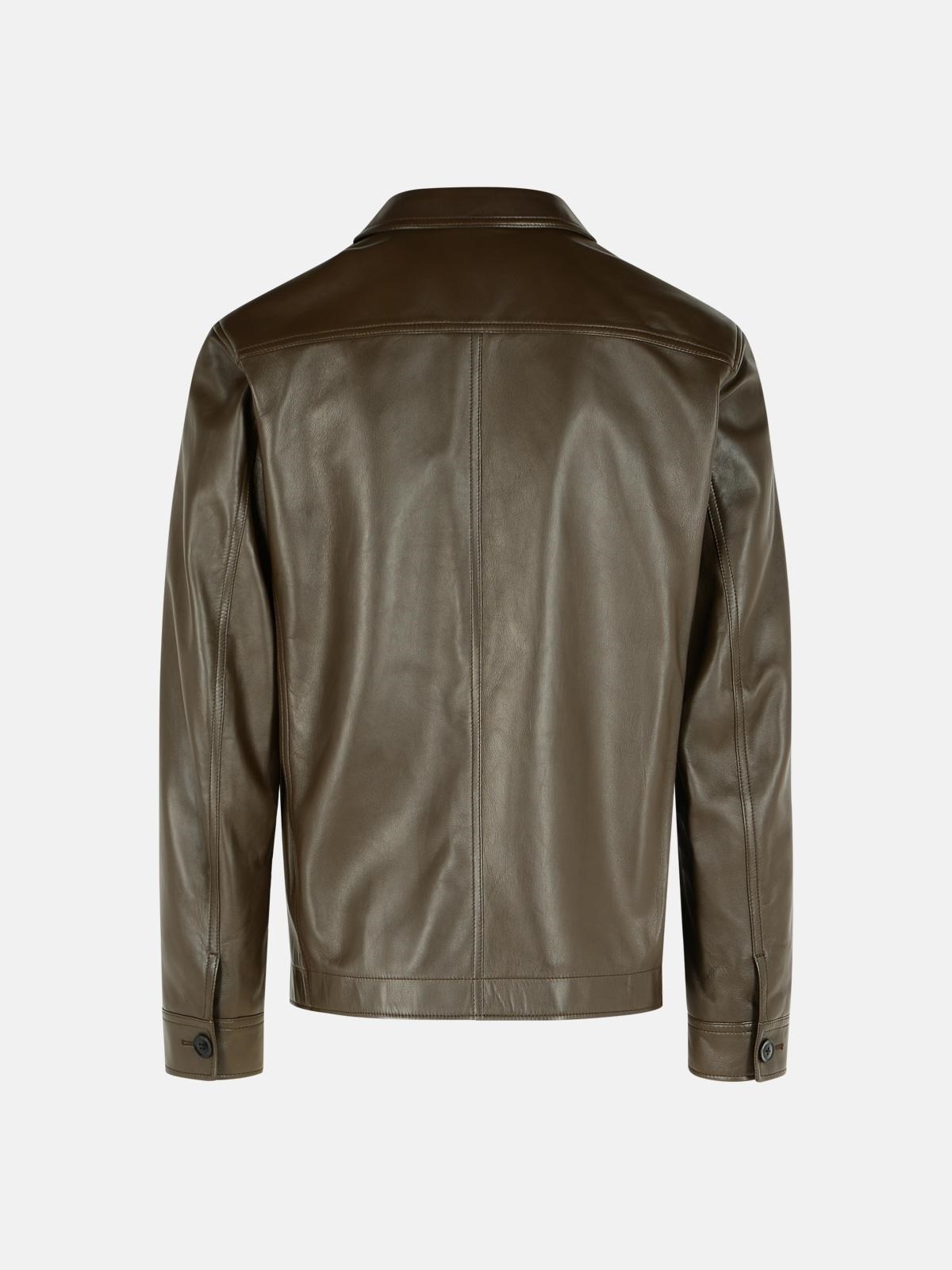 TOBACCO LEATHER JACKET - 3