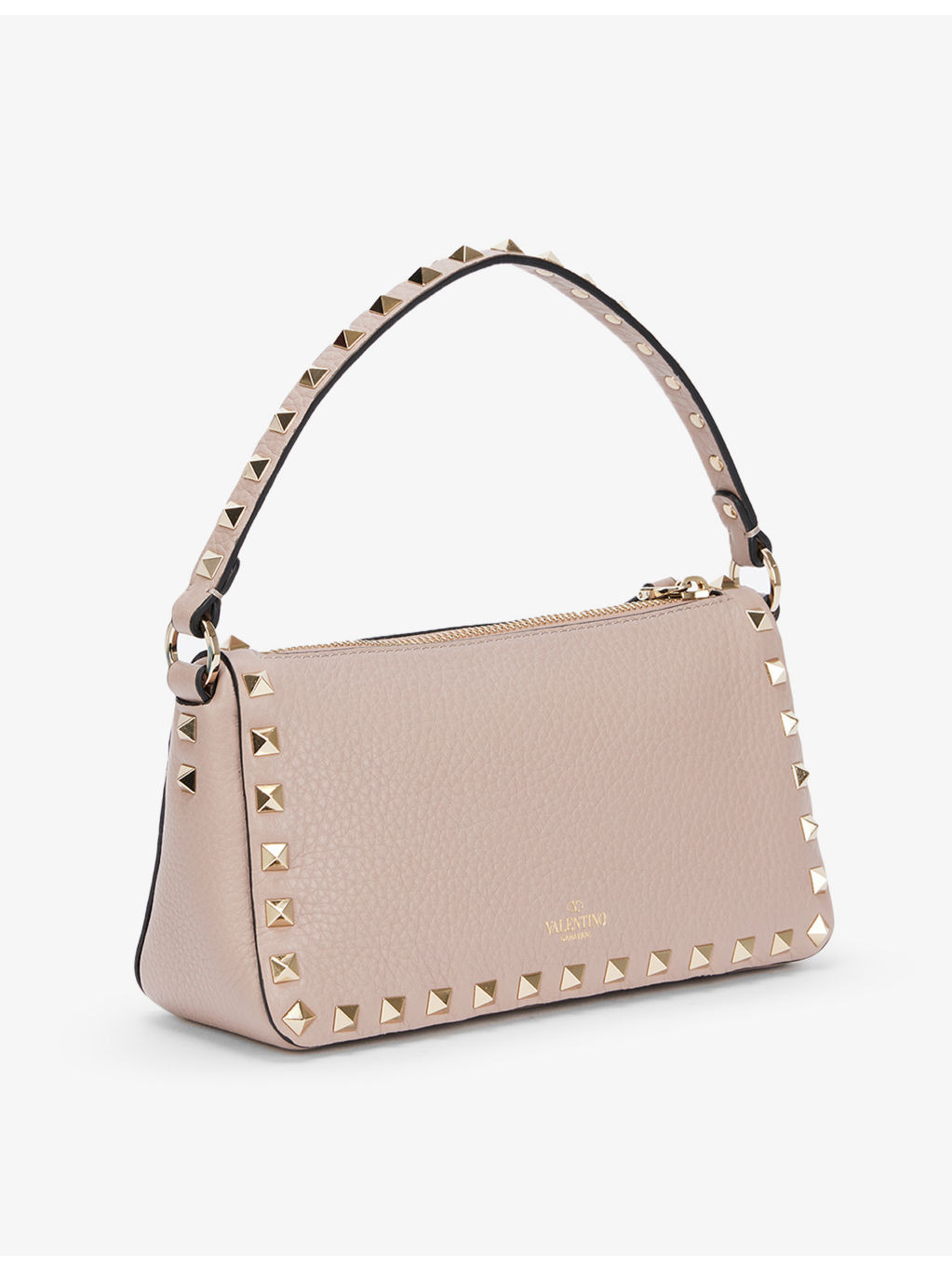 Spike small leather baguette bag - 4