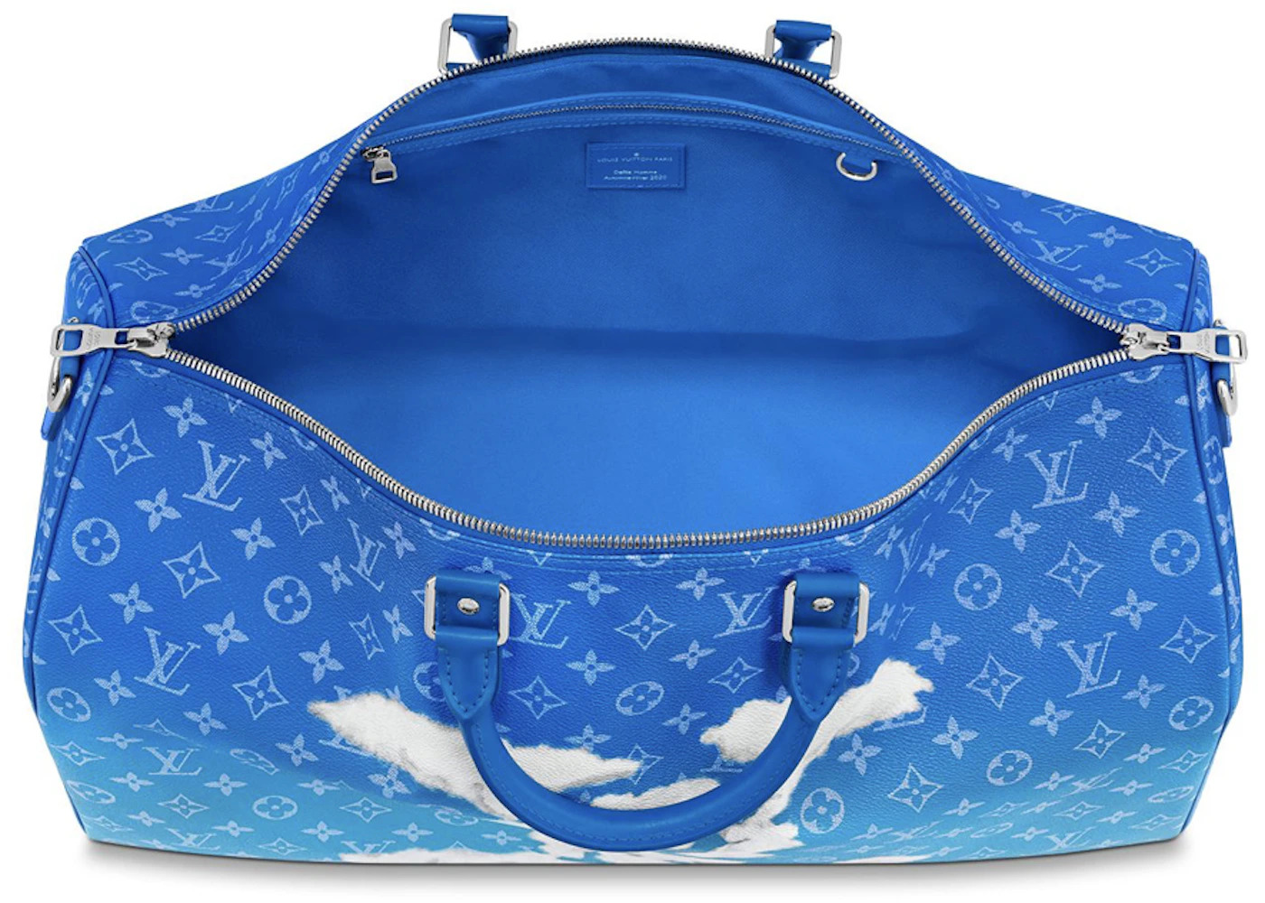 Louis Vuitton Keepall Bandouliere Clouds Monogram 50 Blue - 3