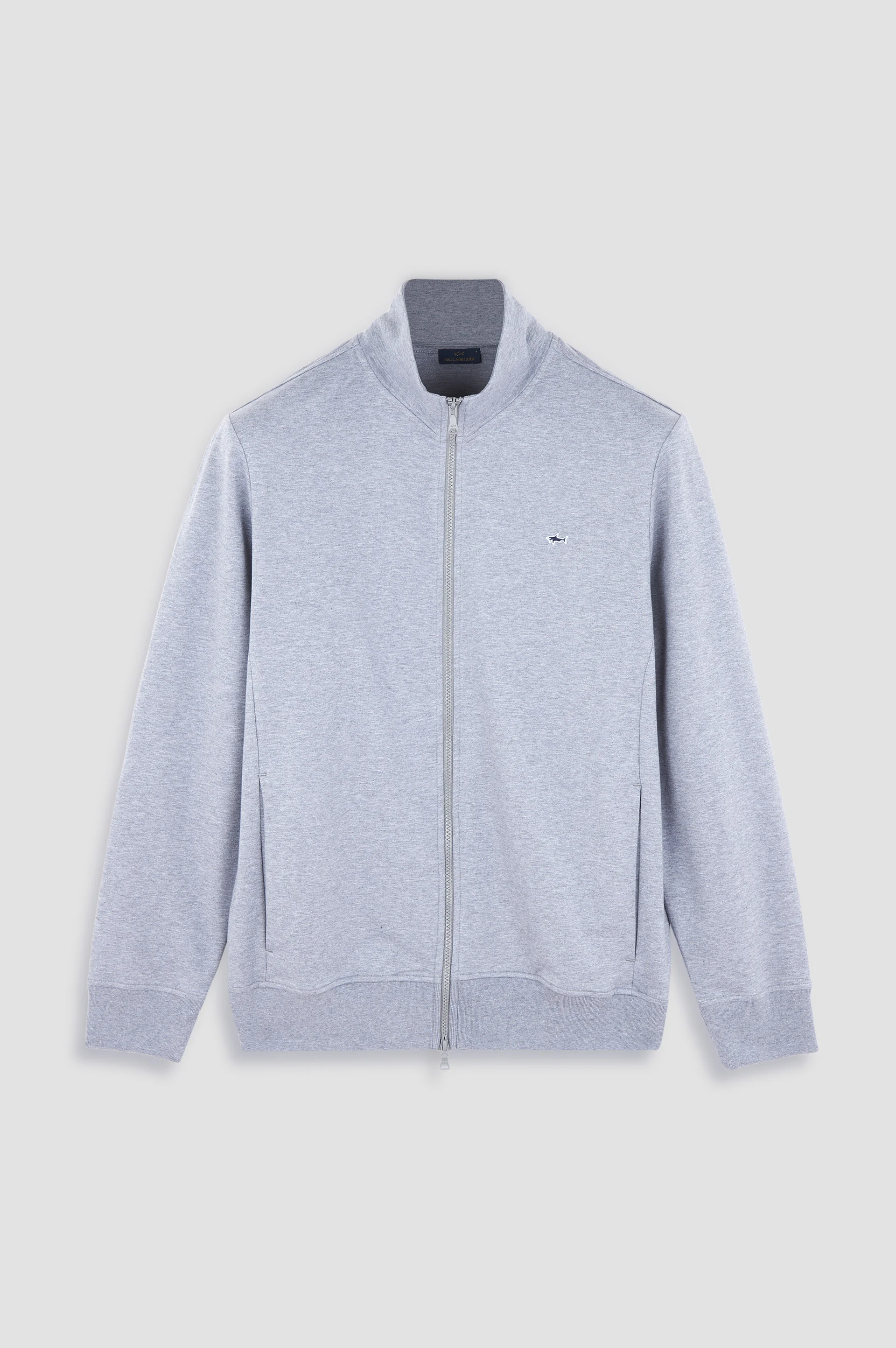 STRETCH FLEECE COTTON ZIP-UP SWEATSHIRT - 1