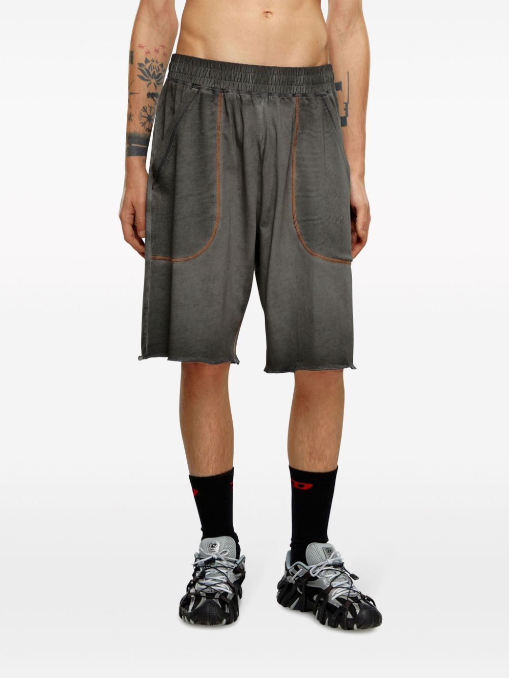 P-BASK faded-effect cotton-jersey shorts - 3