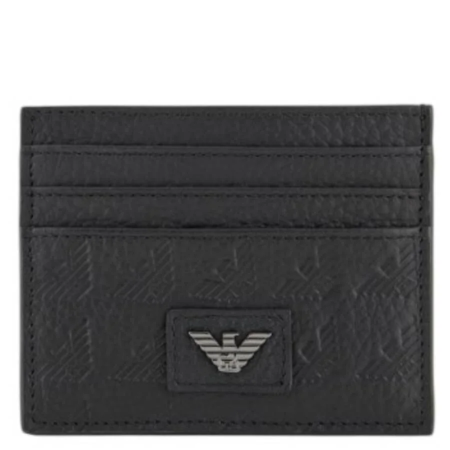 Emporio Armani All-Over Embossed Eagle Card Holder - 1
