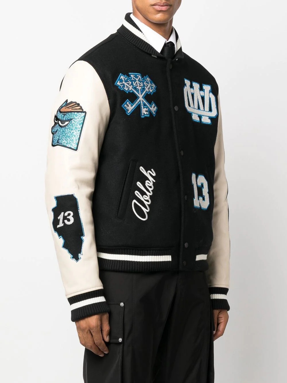 logo-patch varsity jacket - 3