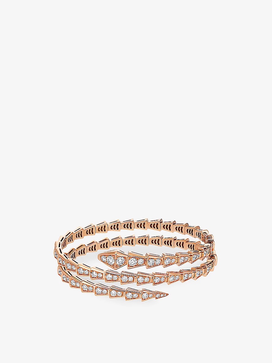 Serpenti Viper 18ct rose-gold and 5.42ct brilliant-cut diamond bracelet - 2