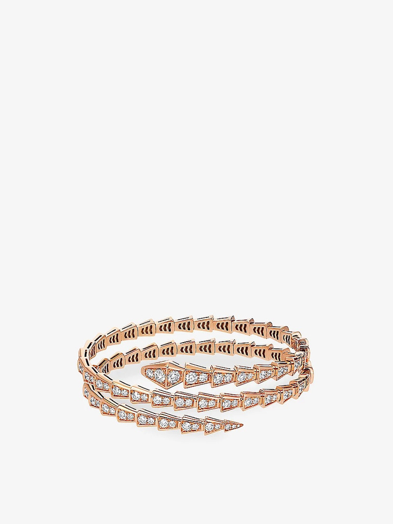BVLGARI Serpenti Viper 18ct rose-gold and 5.42ct brilliant-cut diamond bracelet outlook