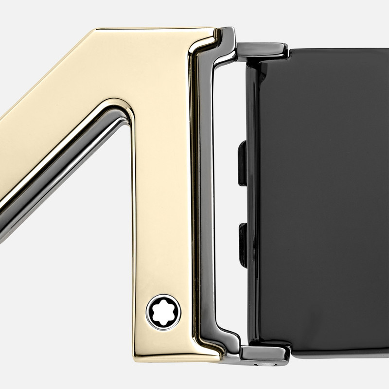 M buckle brown/gray 35 mm reversible leather belt 4