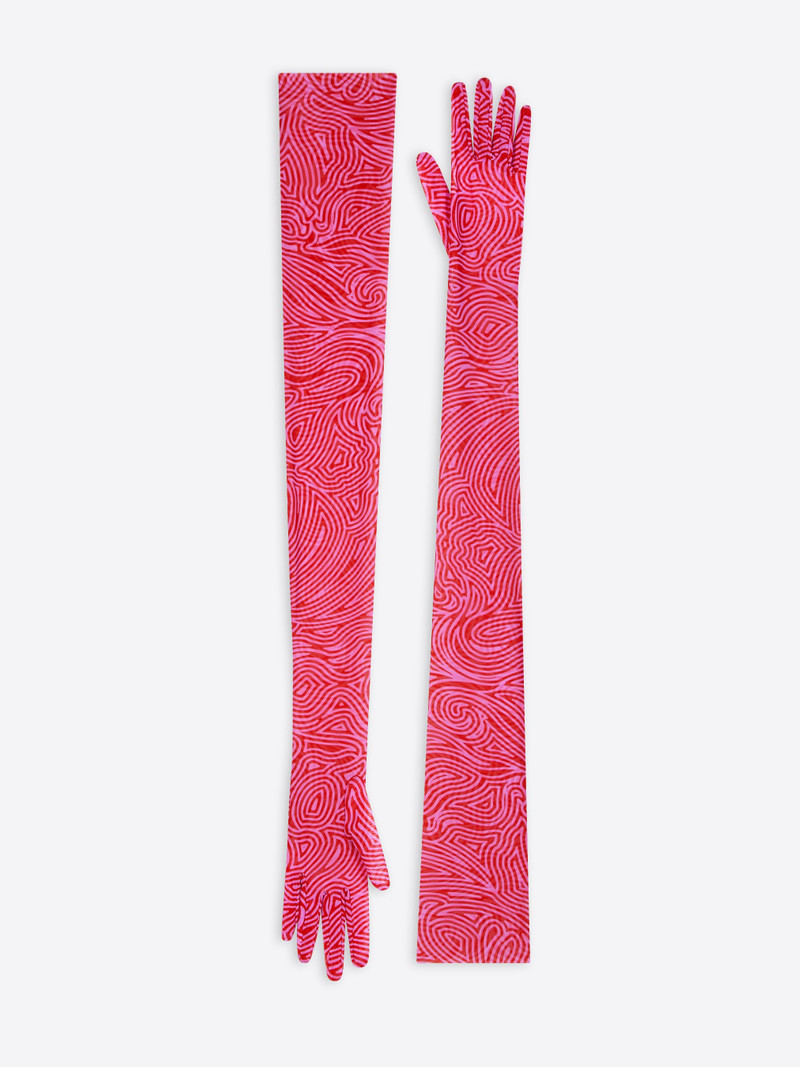 Dries Van Noten PRINTED MESH GLOVES outlook