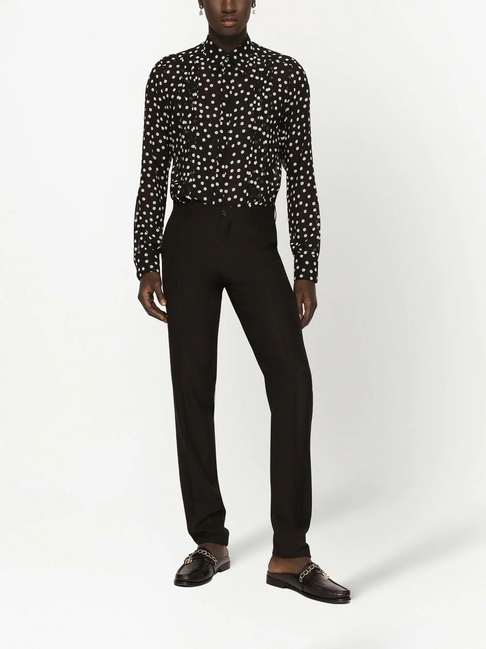 wool jacquard tailored trousers - 3