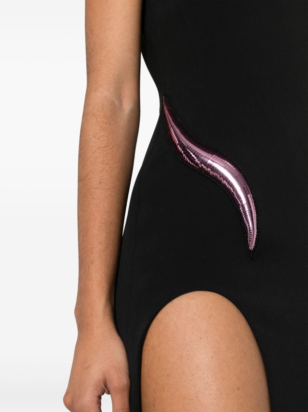 metallic-appliquÃ© maxi dress - 5