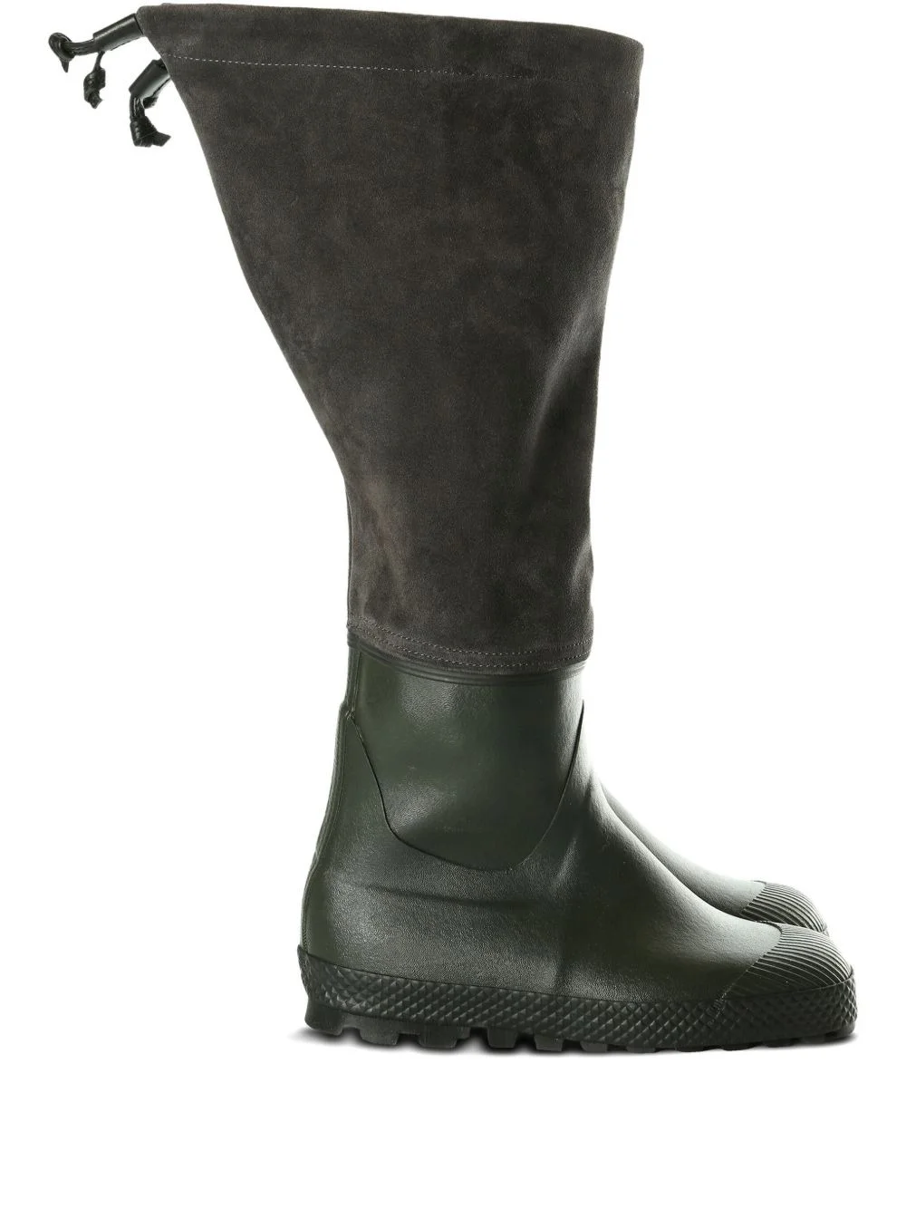 panelled velour rain boots - 1
