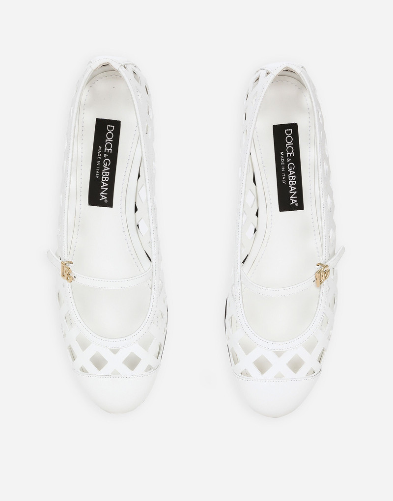 Openwork calfskin ballet flats 4