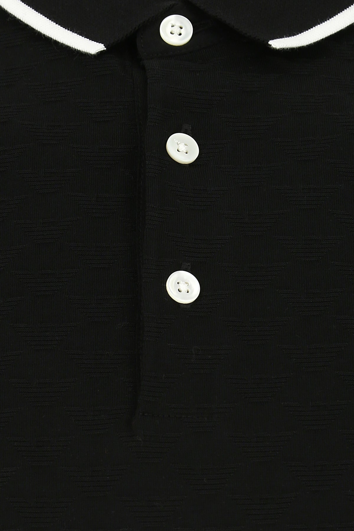 Black cotton polo shirt - 3