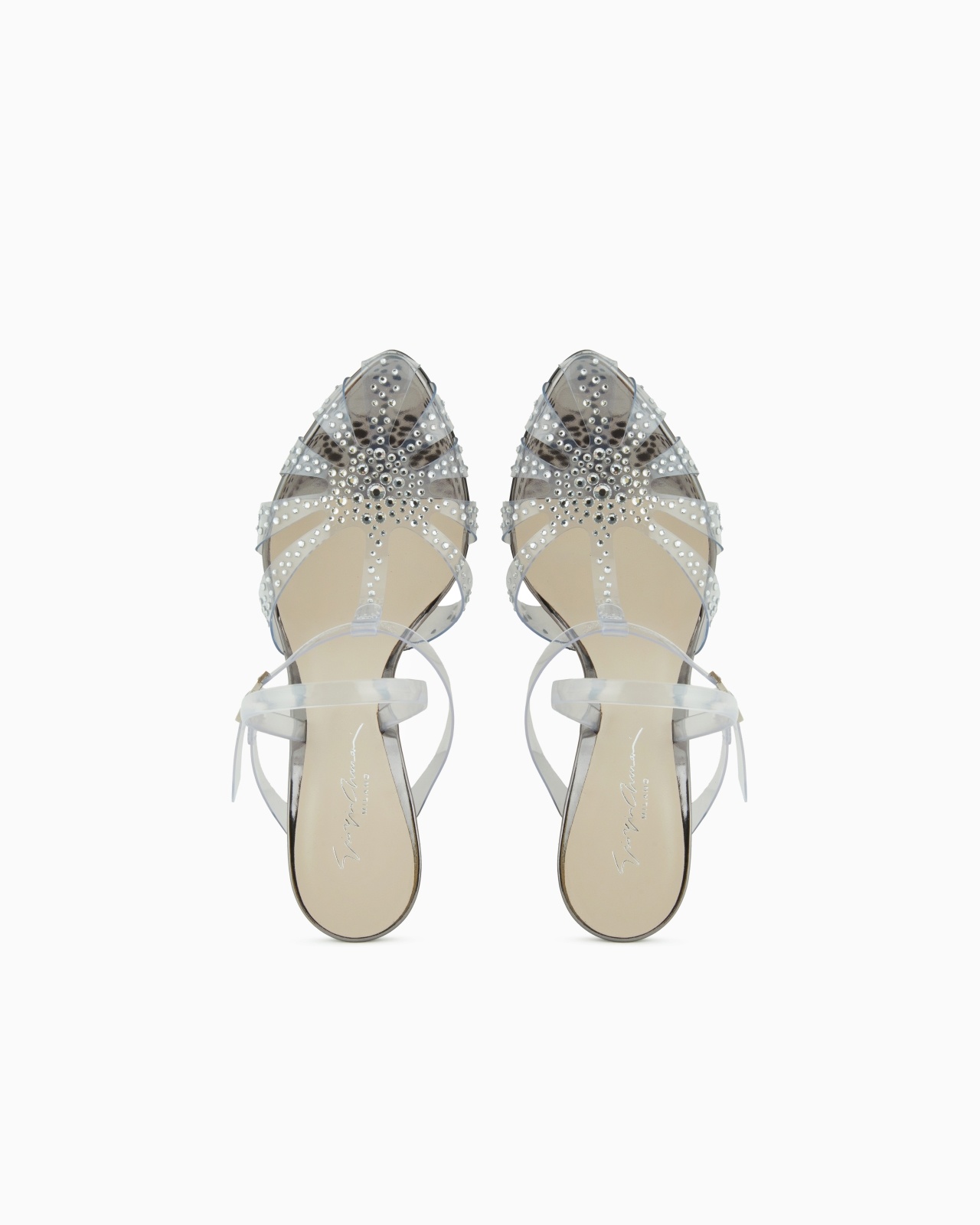 PVC AND RHINESTONE HEELED SANDALS - 3