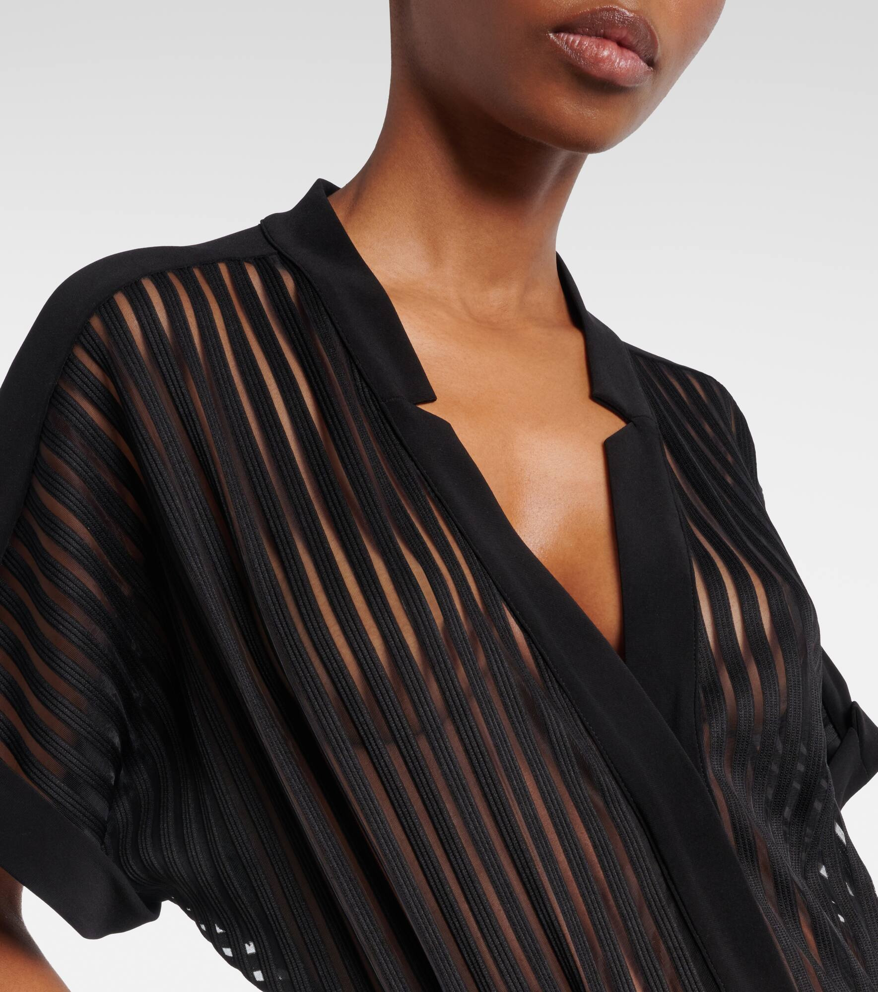 Geralyn striped semi-sheer jumpsuit - 4