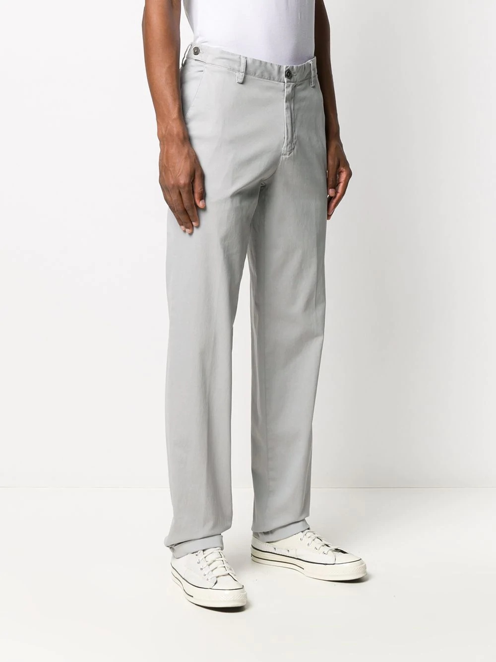 straight-leg cuffed trousers - 3