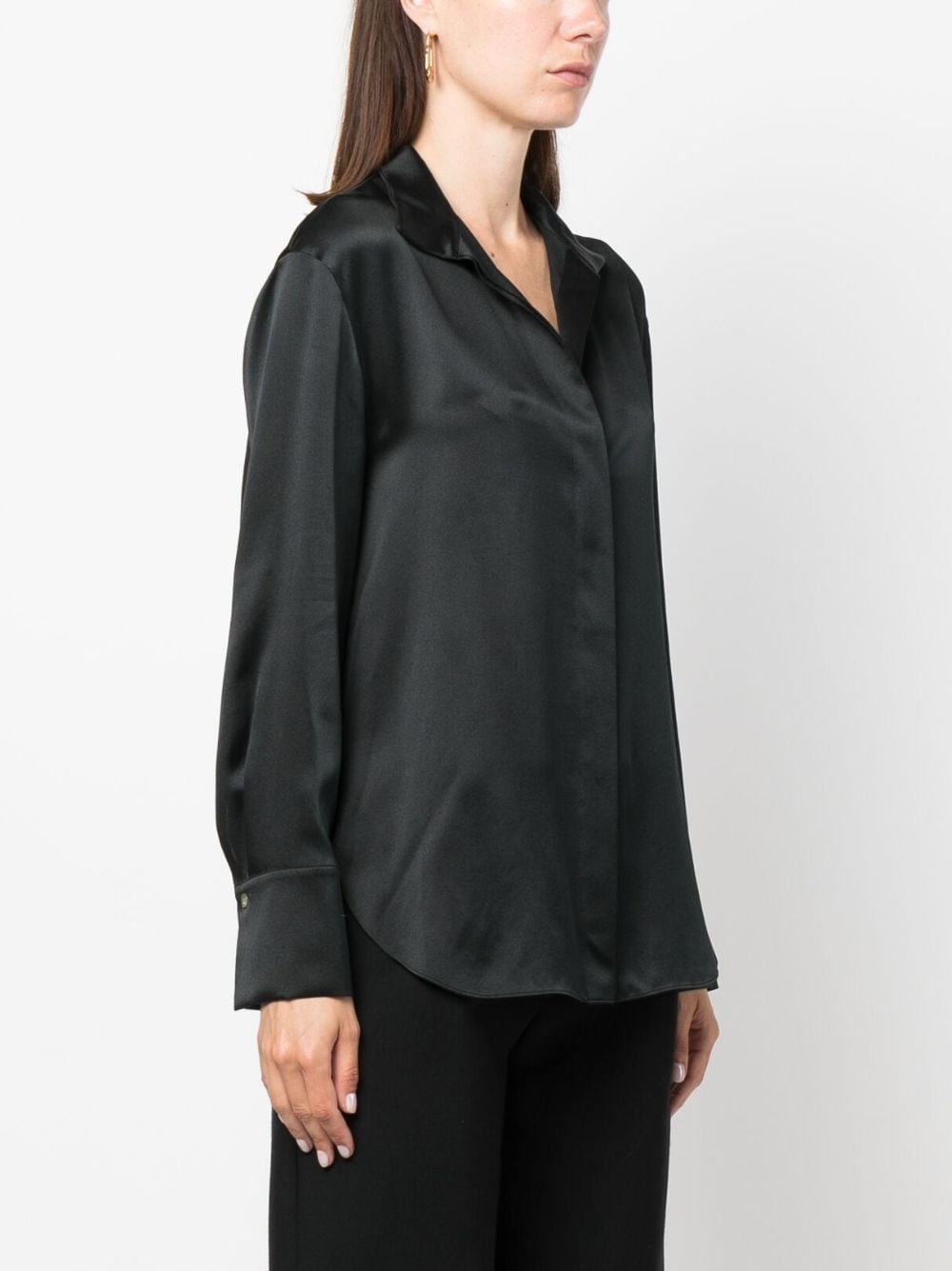 long-sleeved silk blouse - 3