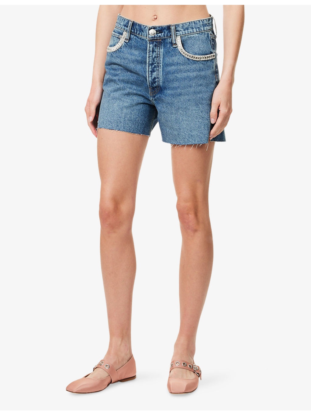 Everit Jewel Mid-Rise Denim Shorts - 3