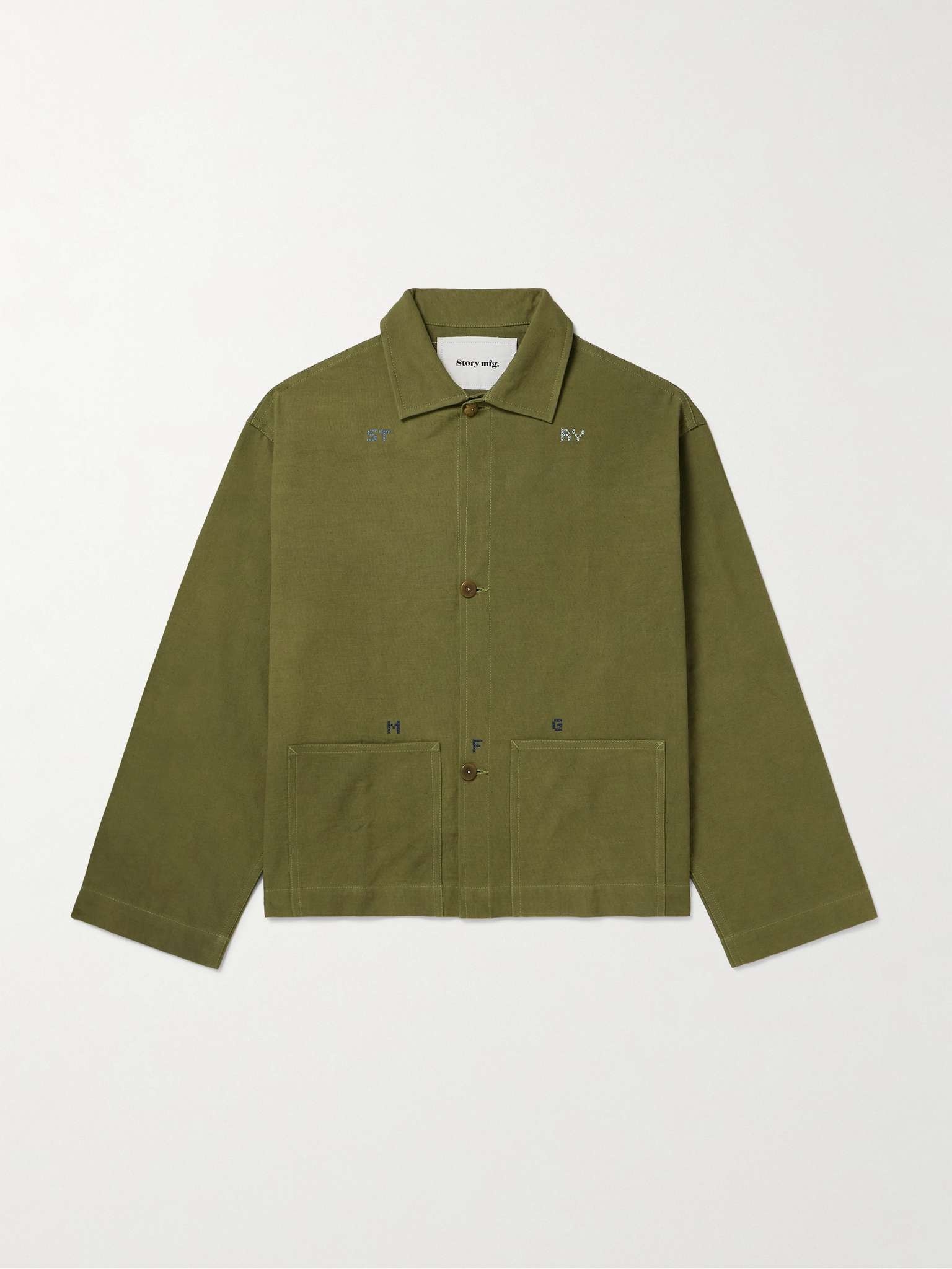 Embroidered Organic Cotton-Canvas Overshirt - 1