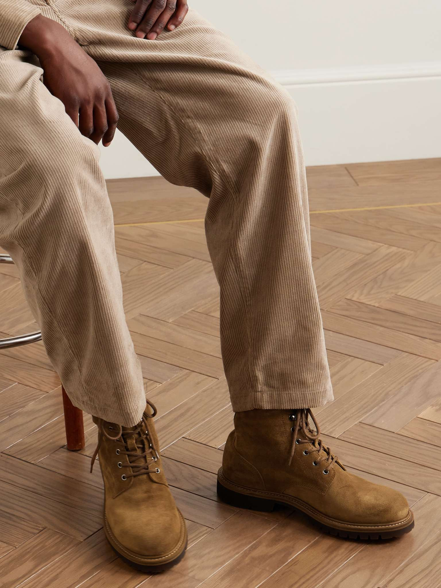 Boss 002 Leather-Trimmed Suede Boots - 2