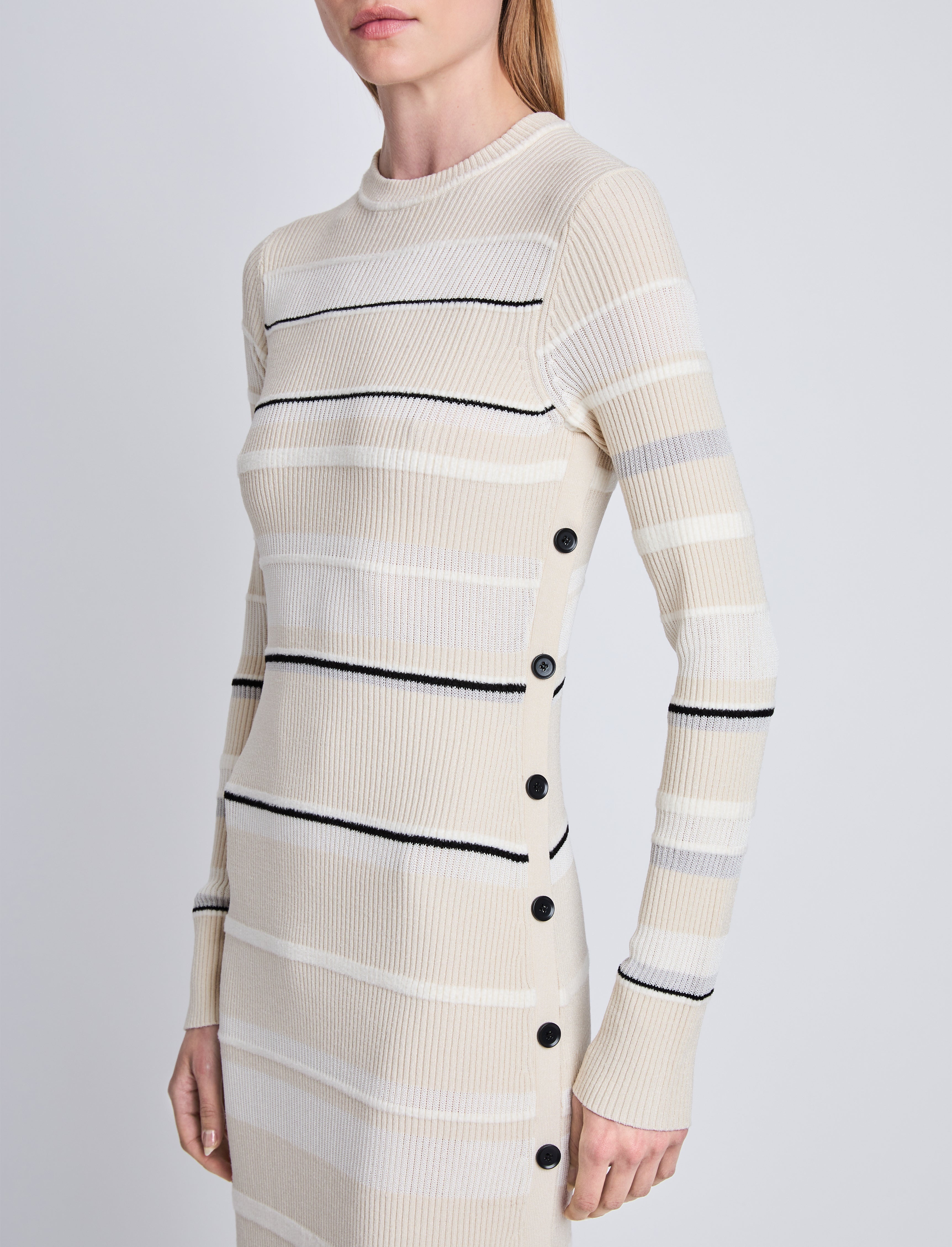 Rachel Dress in Textured Striped Knit - 5