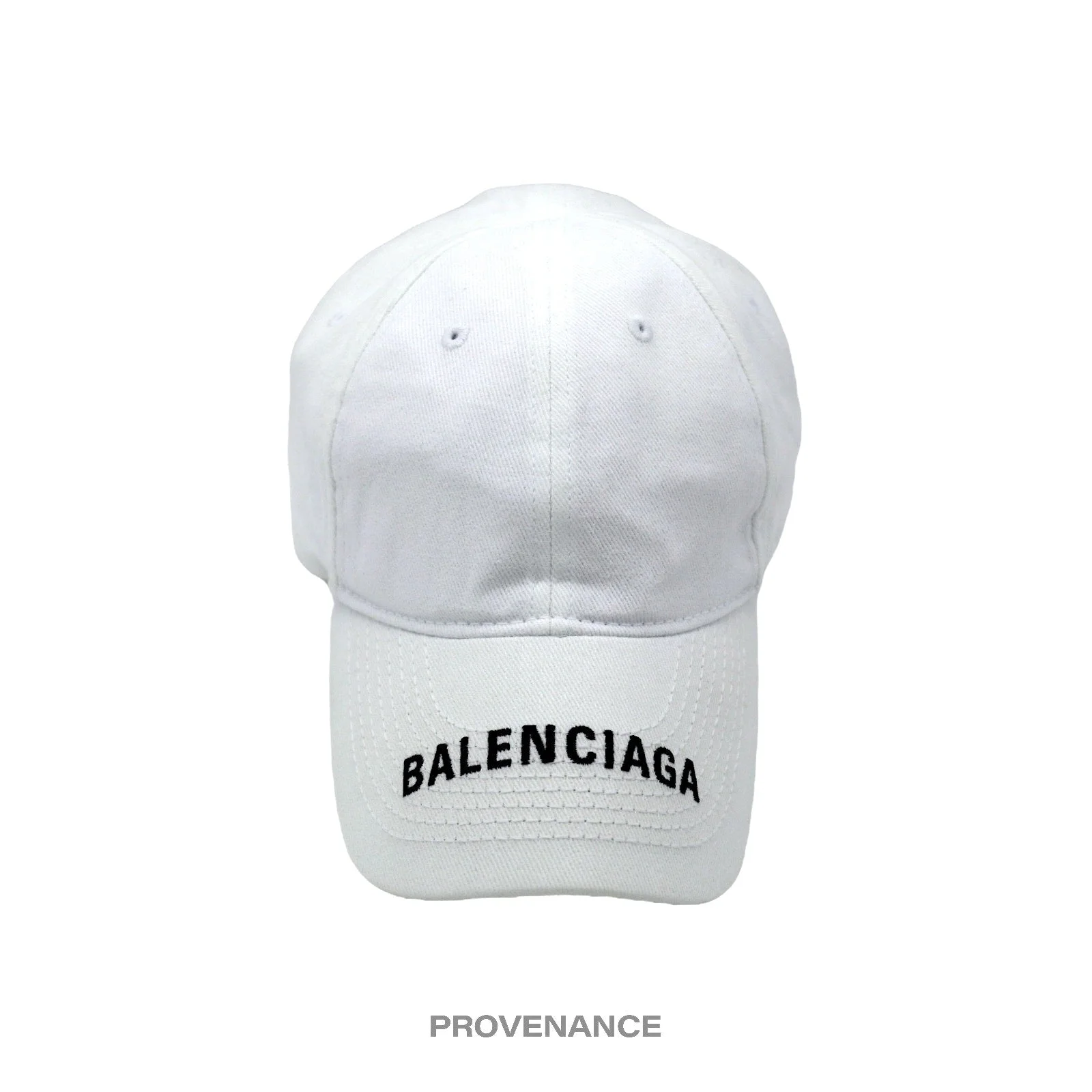 Balenciaga Embroidered Logo Cap Hat - White - 1