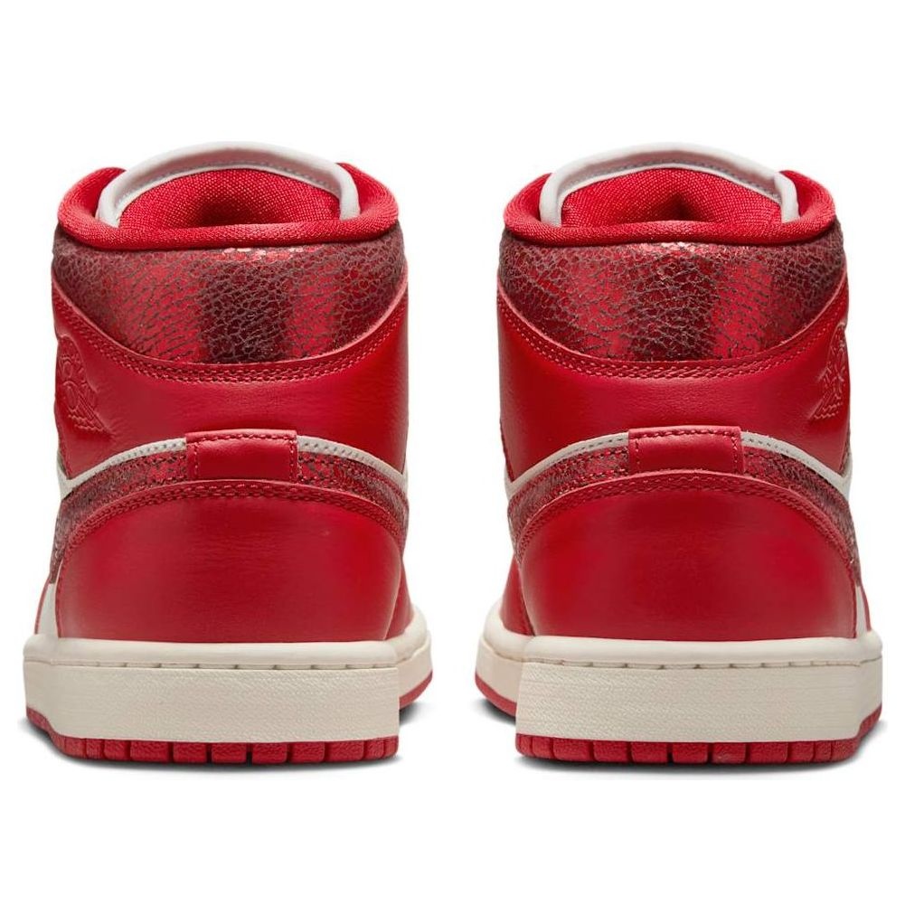 (WMNS) Air Jordan 1 Mid SE 'Red Cracked Leather' HJ9337-106 - 5