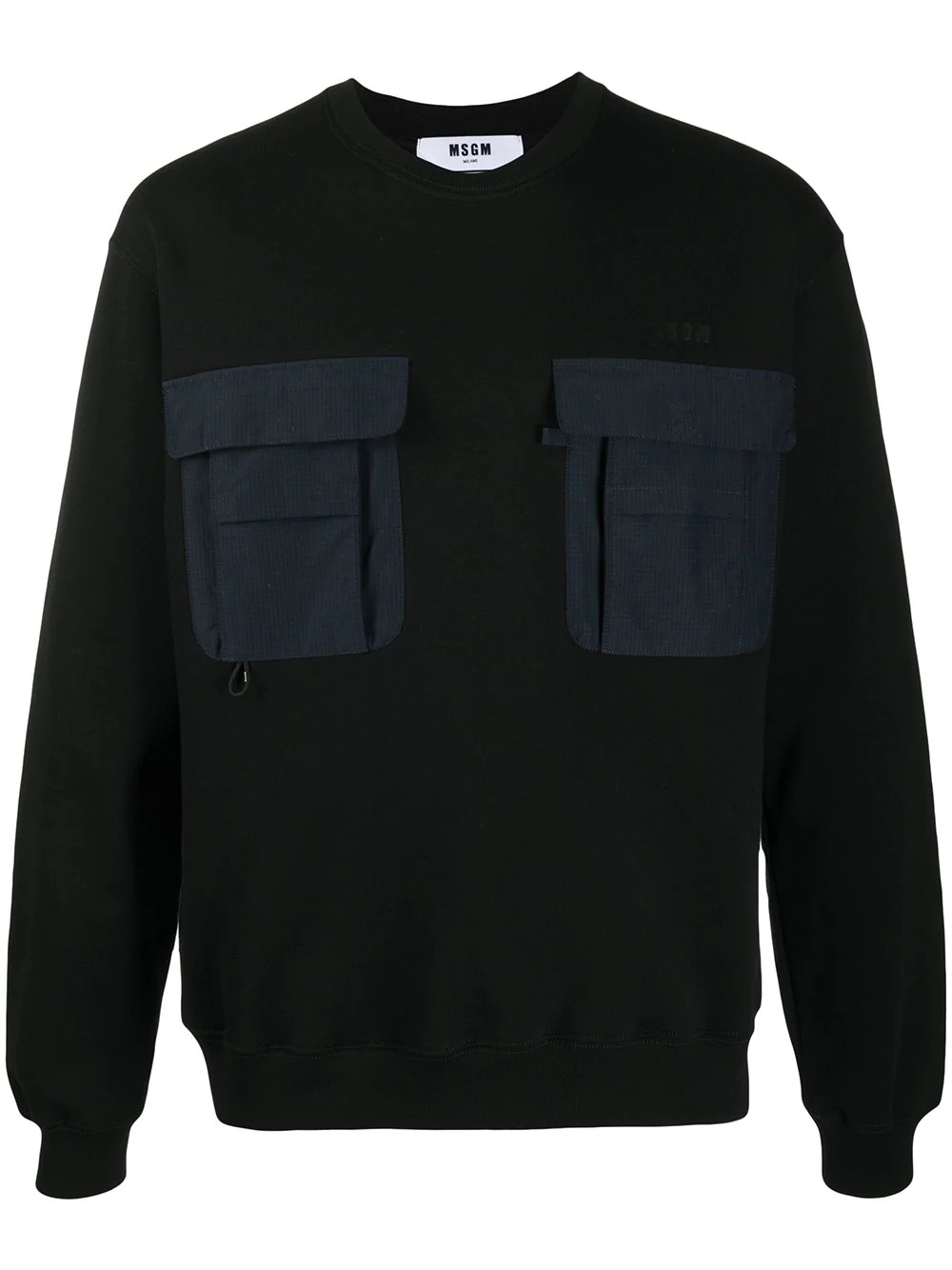 contrast-pocket cotton sweatshirt - 1